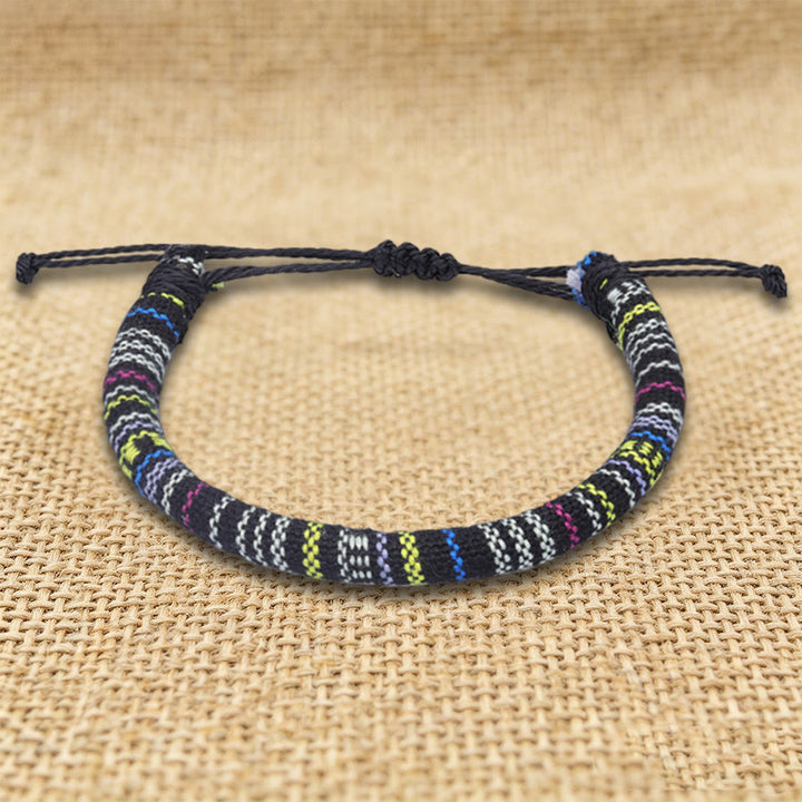 FREE Today: Bohemian Ethnic Pattern Handmade Cotton Thread Friendship Braided Bracelet - Black Neon - image 28