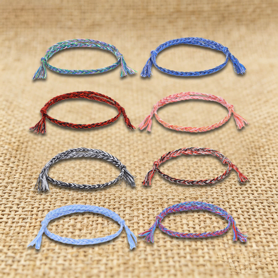 Olivenorma Bohemian Ethnic Pattern Handmade Cotton Thread Friendship Braided Bracelet - image 2