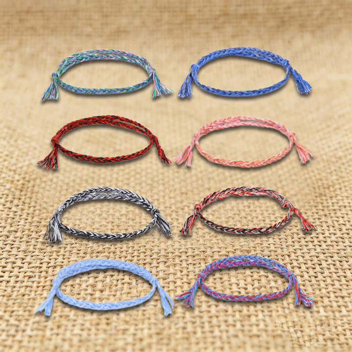 Olivenorma Bohemian Ethnic Pattern Handmade Cotton Thread Friendship Braided Bracelet - image 2