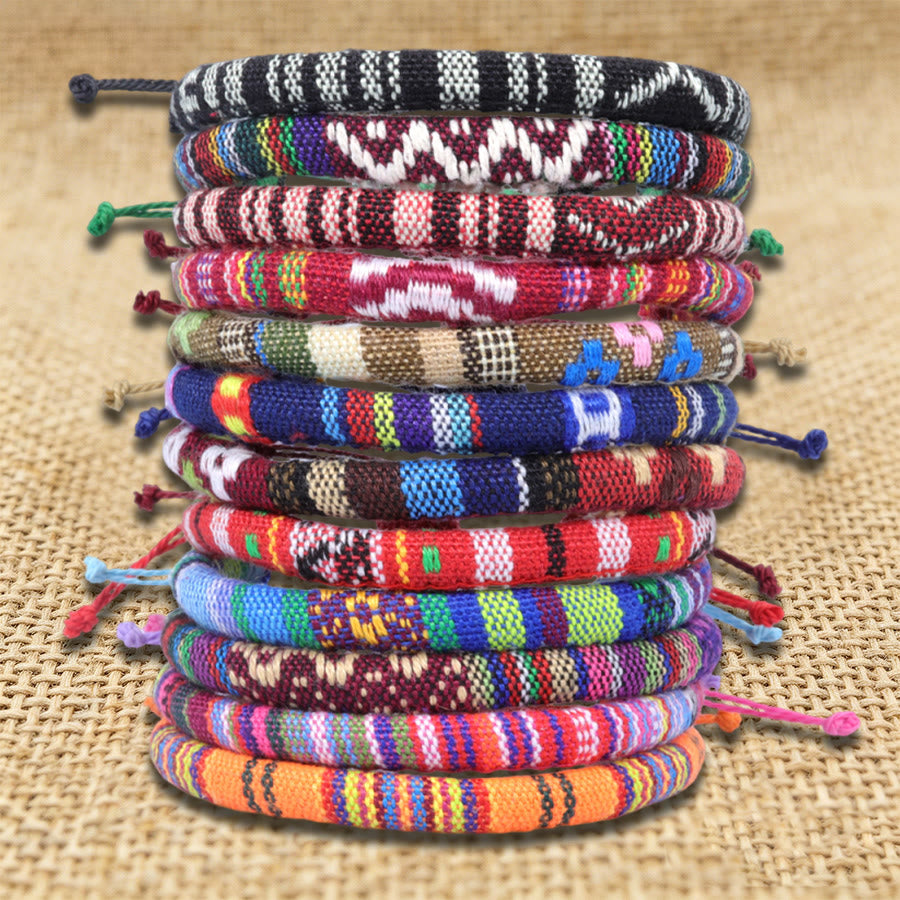 Olivenorma Bohemian Ethnic Pattern Handmade Cotton Thread Friendship Braided Bracelet - image 3