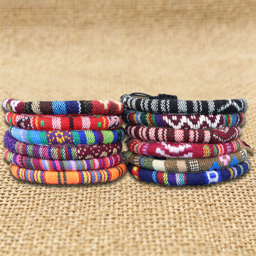 Olivenorma Bohemian Ethnic Pattern Handmade Cotton Thread Friendship Braided Bracelet - image 4