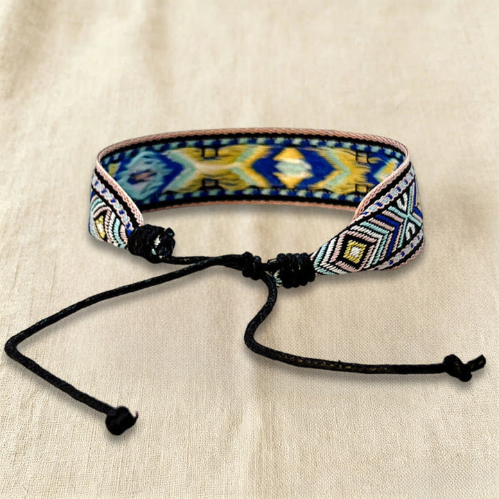 Olivenorma Ethnic Tribal Geometric Pattern Woven Adjustable Knotted Everyday & Festival Wear Braided Bracelet - image 5