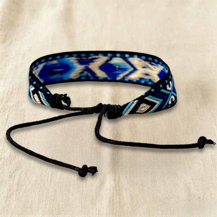 Olivenorma Ethnic Tribal Geometric Pattern Woven Adjustable Knotted Everyday & Festival Wear Braided Bracelet - image 8