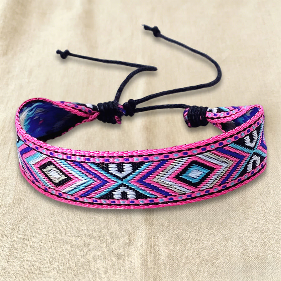 Olivenorma Ethnic Tribal Geometric Pattern Woven Adjustable Knotted Everyday & Festival Wear Braided Bracelet - image 13
