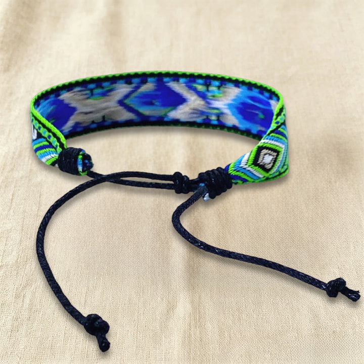 Olivenorma Ethnic Tribal Geometric Pattern Woven Adjustable Knotted Everyday & Festival Wear Braided Bracelet - image 17