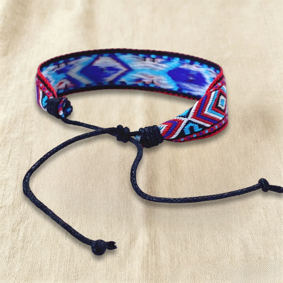 Olivenorma Ethnic Tribal Geometric Pattern Woven Adjustable Knotted Everyday & Festival Wear Braided Bracelet - image 26