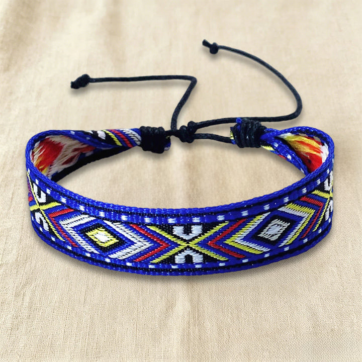 Olivenorma Ethnic Tribal Geometric Pattern Woven Adjustable Knotted Everyday & Festival Wear Braided Bracelet - image 22