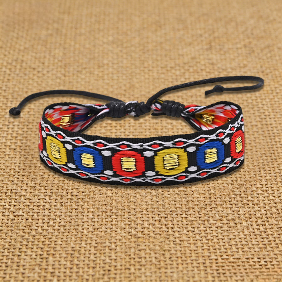 Olivenorma Handmade Ethnic Aztec Geometric Sliding Knot Friendship Braided Bracelet - Colorful Ornament - image 6