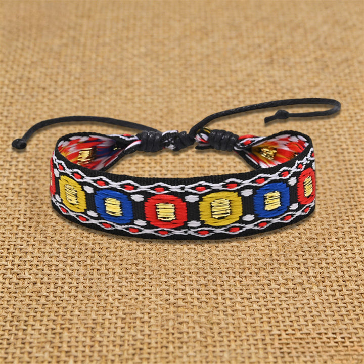 Olivenorma Handmade Ethnic Aztec Geometric Sliding Knot Friendship Braided Bracelet - Colorful Ornament - image 6