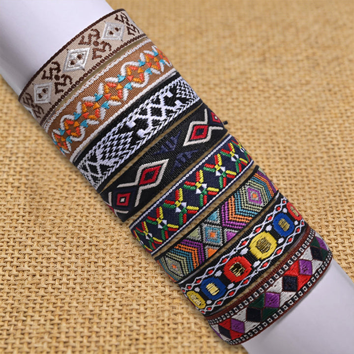 Olivenorma Handmade Ethnic Aztec Geometric Sliding Knot Friendship Braided Bracelet - image 9