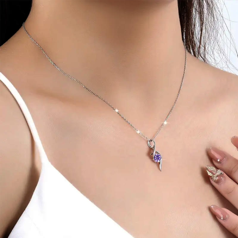 FREE Today: Alloy Water Drop Curve Pendant with Purple Stone Necklace - image 3