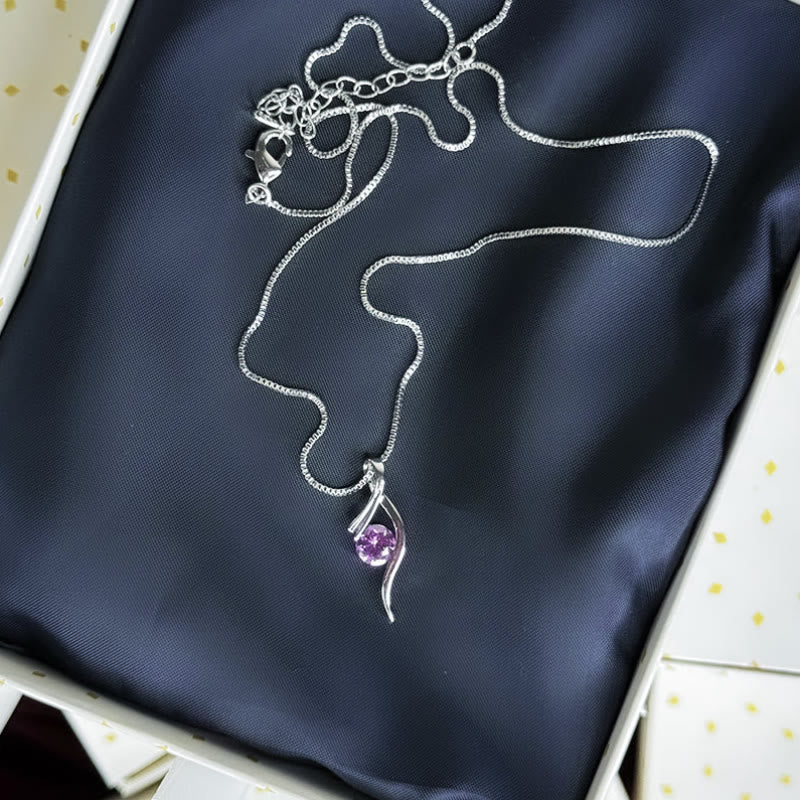 FREE Today: Alloy Water Drop Curve Pendant with Purple Stone Necklace - image 5