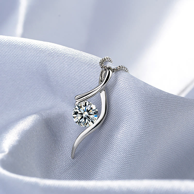 FREE Today: Alloy Water Drop Curve Pendant with Purple Stone Necklace - White Zircon - image 10