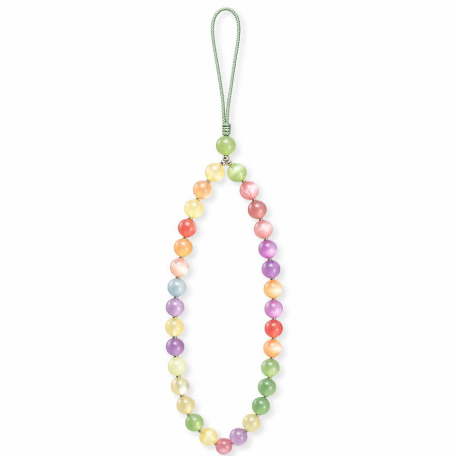 FREE Today: Rainbow Colored Necklace Colorchanging Dopamine Chain 8mm Beaded Bracelet & Earrings - Phone Charm（22CM） - image 15