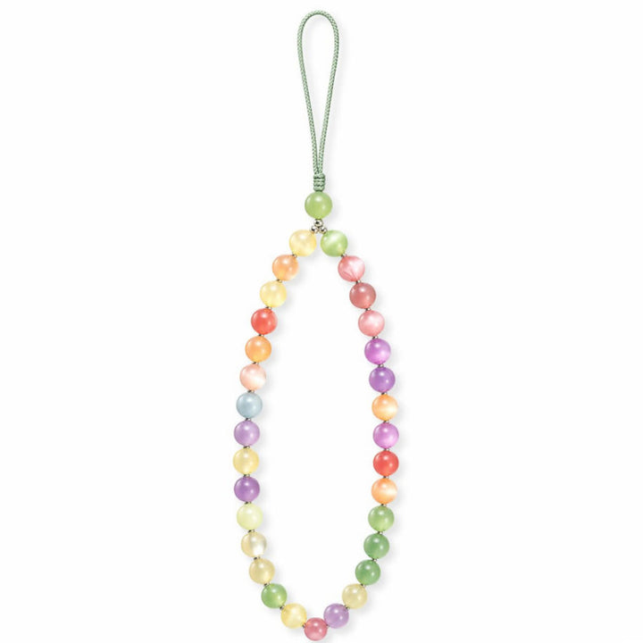 FREE Today: Rainbow Colored Necklace Colorchanging Dopamine Chain 8mm Beaded Bracelet & Earrings - Phone Charm（22CM） - image 15