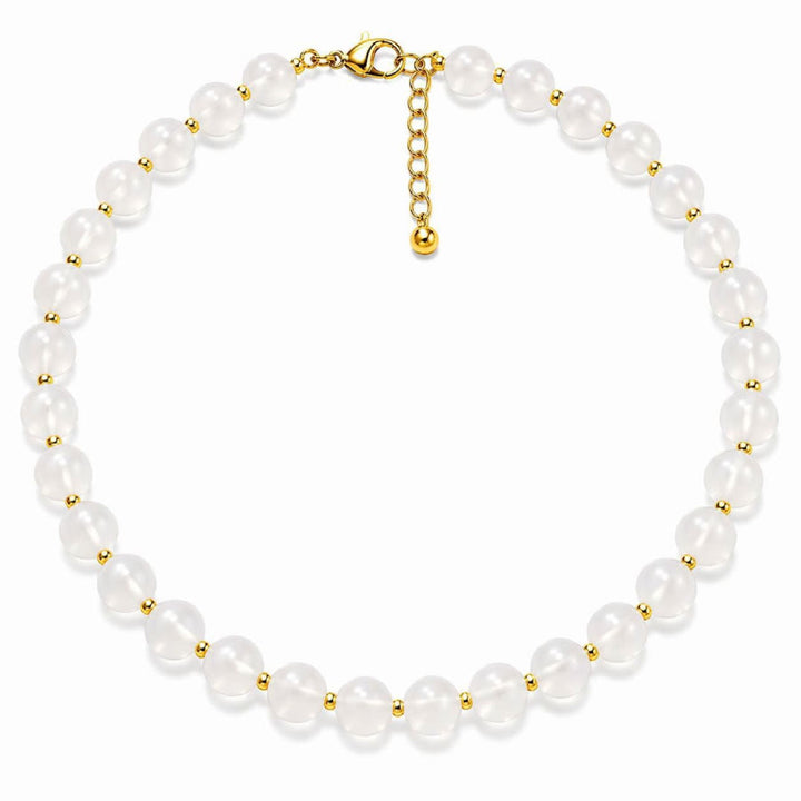 FREE Today: Rainbow Colored Necklace Colorchanging Dopamine Chain 8mm Beaded Bracelet & Earrings - Necklace & Gold Beads（38+5CM） - image 6