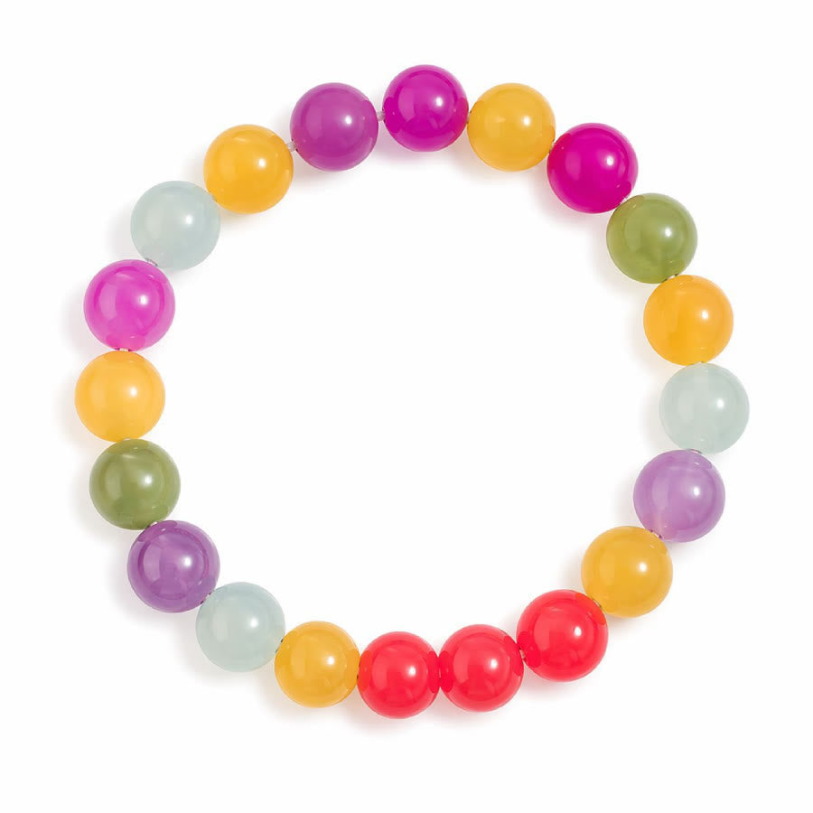 FREE Today: Rainbow Colored Necklace Colorchanging Dopamine Chain 8mm Beaded Bracelet & Earrings - Bracelet - image 7