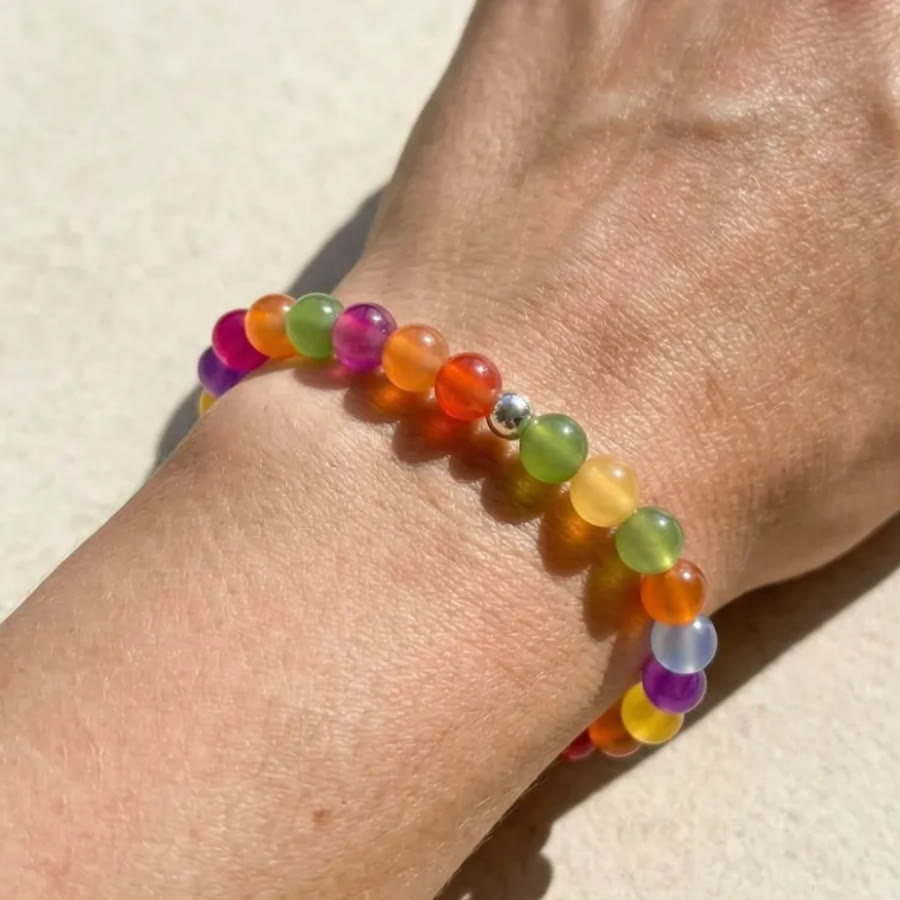 FREE Today: Rainbow Colored Necklace Colorchanging Dopamine Chain 8mm Beaded Bracelet & Earrings - image 1