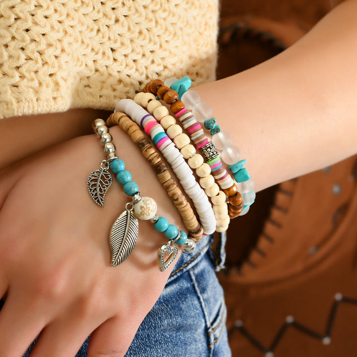 FREE Today: Women's Boho Beaded Layered Charm Bracelet 6Pcs Set - image 8