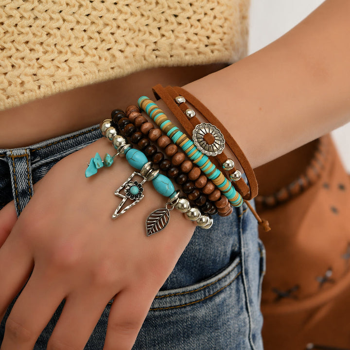 FREE Today: Women's Boho Beaded Layered Charm Bracelet 6Pcs Set - image 30