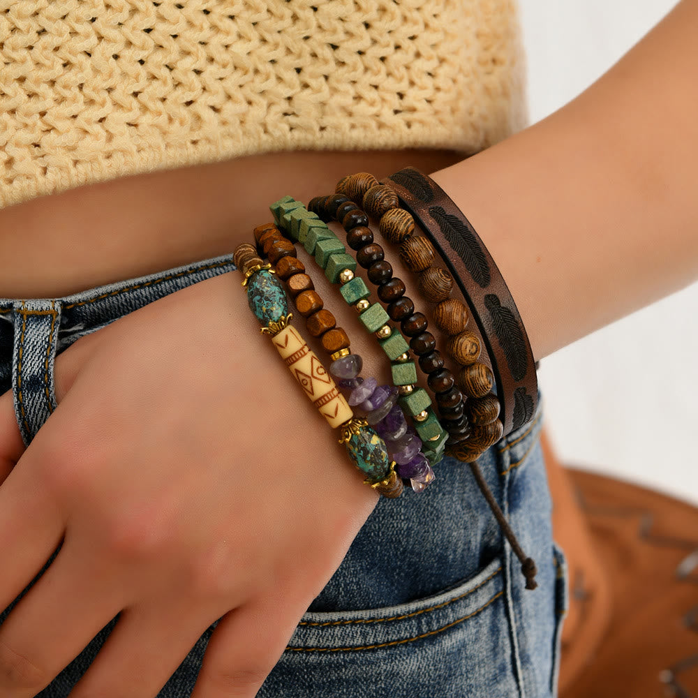 FREE Today: Women's Boho Beaded Layered Charm Bracelet 6Pcs Set - image 13