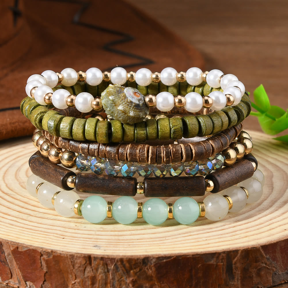 FREE Today: Women's Boho Beaded Layered Charm Bracelet 6Pcs Set - Earthy Bead - image 16