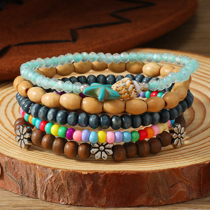 FREE Today: Women's Boho Beaded Layered Charm Bracelet 6Pcs Set - Rainbow Turquoise - image 38