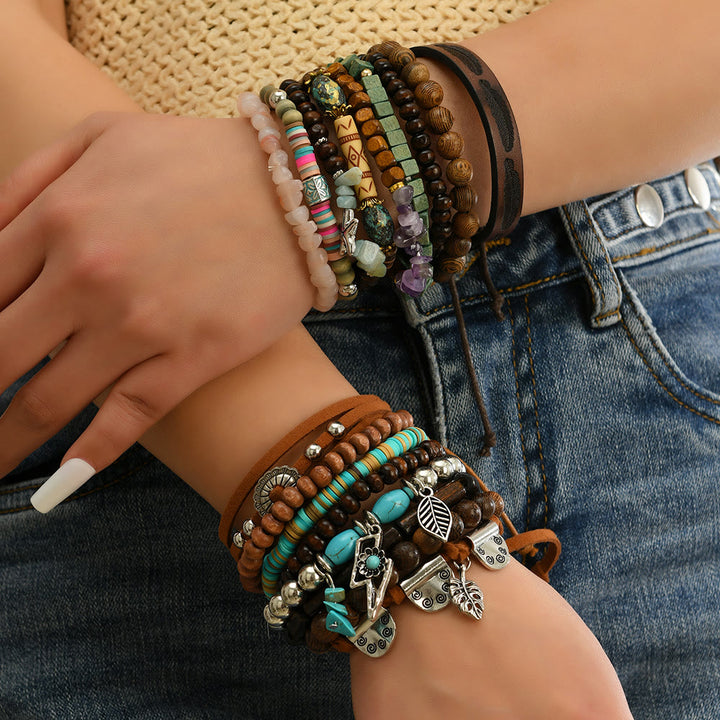 FREE Today: Women's Boho Beaded Layered Charm Bracelet 6Pcs Set - image 28