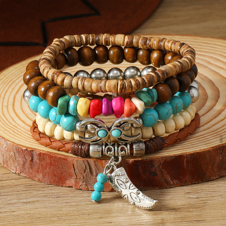 FREE Today: Women's Boho Beaded Layered Charm Bracelet 6Pcs Set - Turquoise Boho - image 34