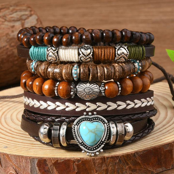 FREE Today: Women's Boho Beaded Layered Charm Bracelet 6Pcs Set - Turquoise Statement - image 9