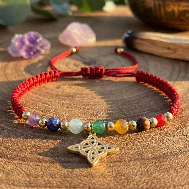 Olivenorma Handcrafted Chakra Bead Witches Knot Women's Woven Bracelet - Chakra Stone - image 0