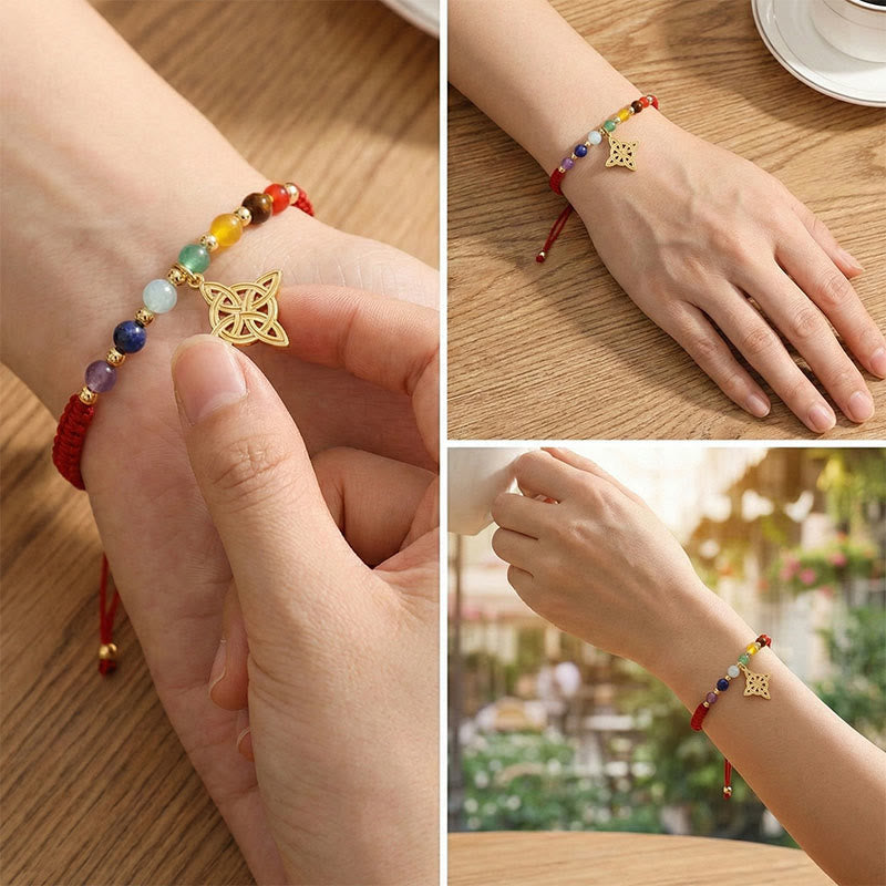Olivenorma Handcrafted Chakra Bead Witches Knot Women's Woven Bracelet - image 3