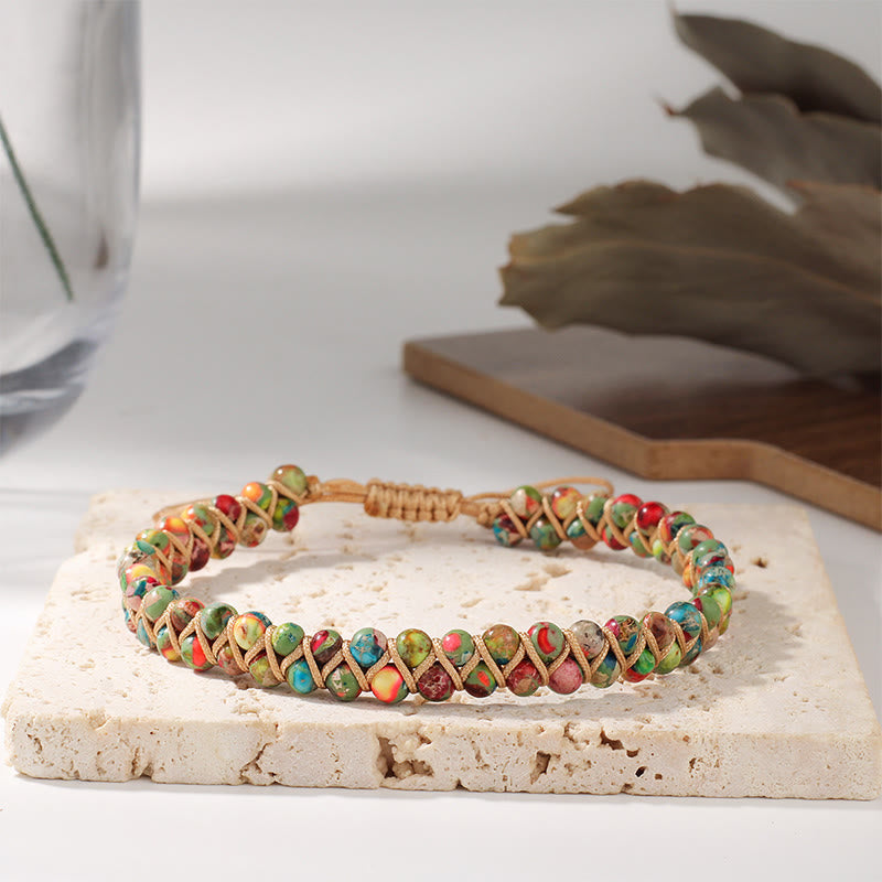 Olivenorma Adjustable Drawstring Handmade Woven Beaded Bracelet - image 19