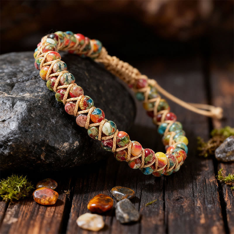 Olivenorma Adjustable Drawstring Handmade Woven Beaded Bracelet - image 9