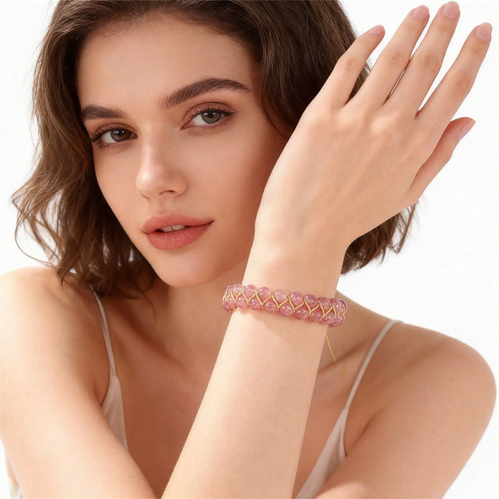 FREE Today: Pink Sun Stone Self Love Handmade Boho Bracelet Anklet - image 1