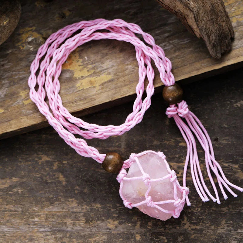 FREE Today: Boho Raw Stone Pendant Necklace - Rose Quartz - image 5