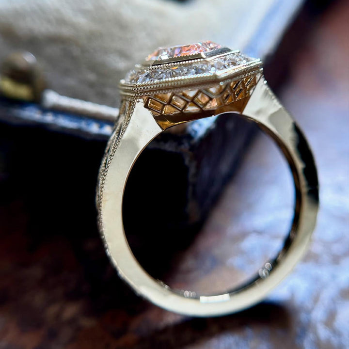 FREE Today: Vintage Hexagonal-Cut Pink Zircon Gold Plated Ring - image 4