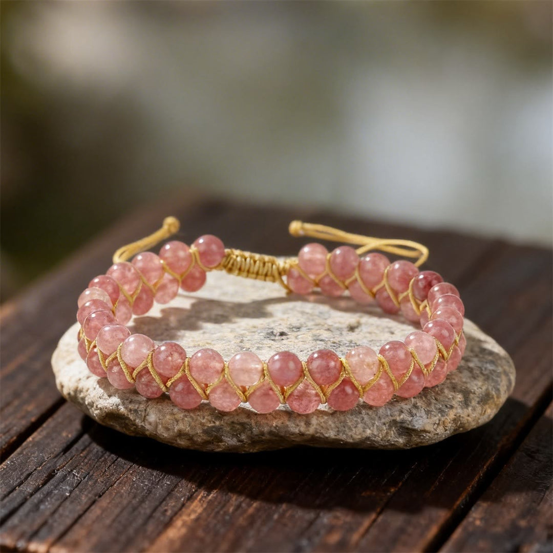 Olivenorma Pink Sun Stone Self Love Handmade Boho Bracelet Anklet - image 2