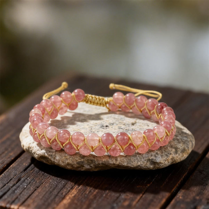 Olivenorma Pink Sun Stone Self Love Handmade Boho Bracelet Anklet - image 2