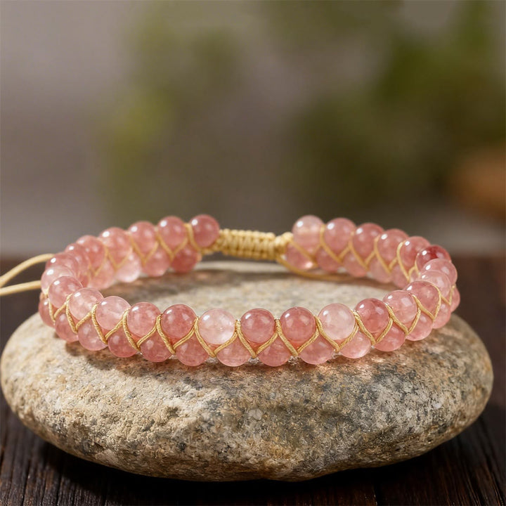 Olivenorma Pink Sun Stone Self Love Handmade Boho Bracelet Anklet - image 4
