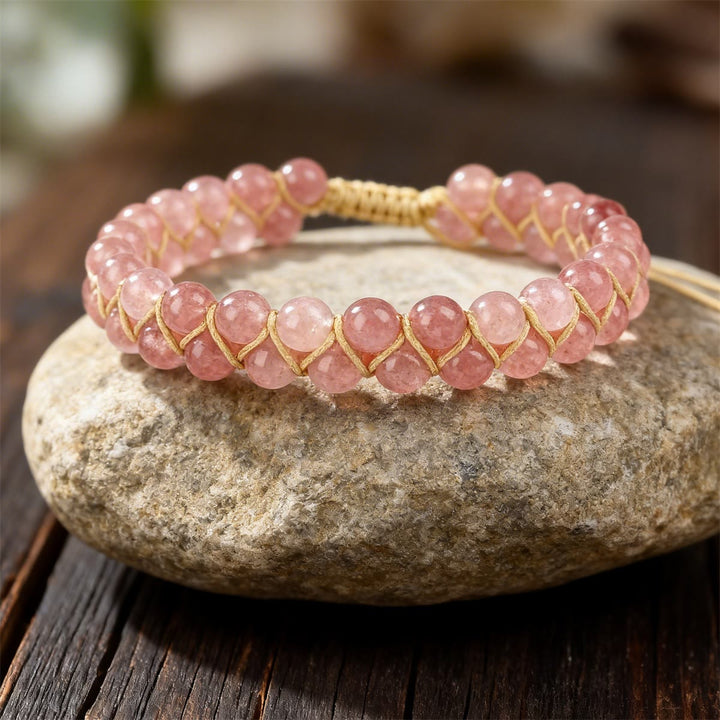 Olivenorma Pink Sun Stone Self Love Handmade Boho Bracelet Anklet - image 8