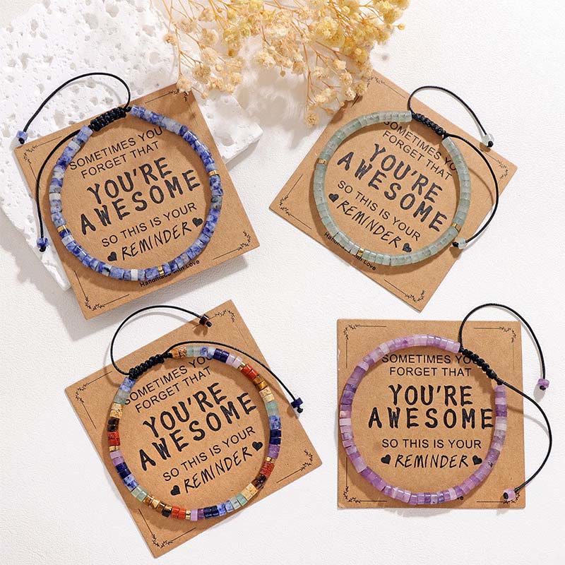 Olivenorma Inspirational Reminder YOU ARE AWESOME Adjustable Handmade Beaded Bracelet - image 0