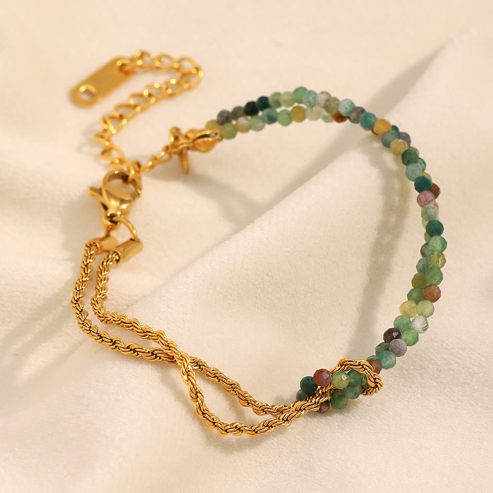 Olivenorma Adjustable Extender Dual-Layer Chain Beaded Bracelet - image 0