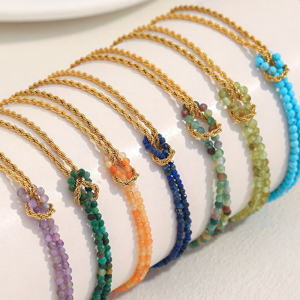Olivenorma Adjustable Extender Dual-Layer Chain Beaded Bracelet - image 16
