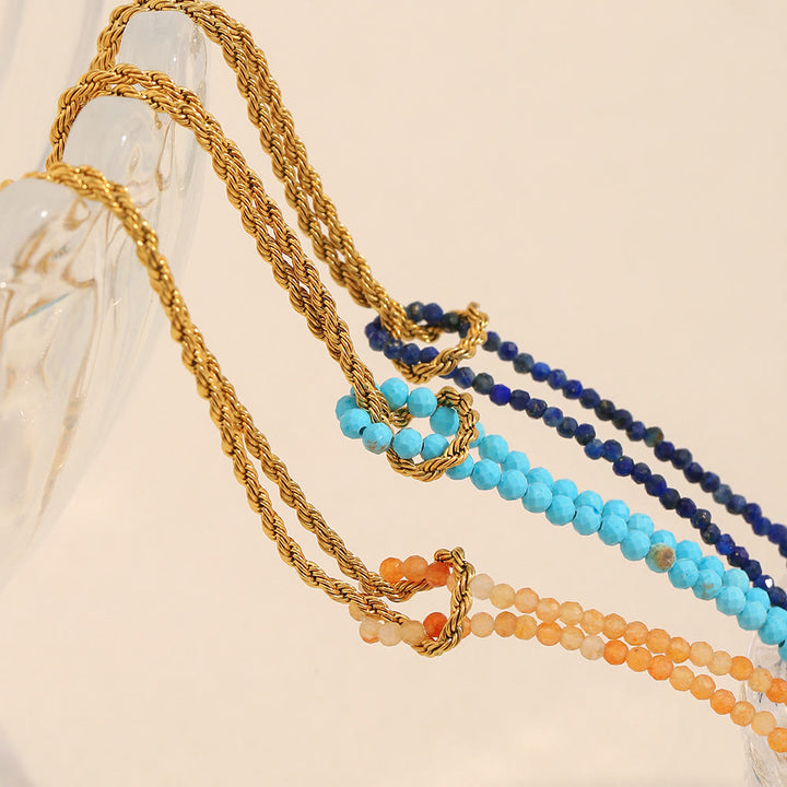 Olivenorma Adjustable Extender Dual-Layer Chain Beaded Bracelet - image 13