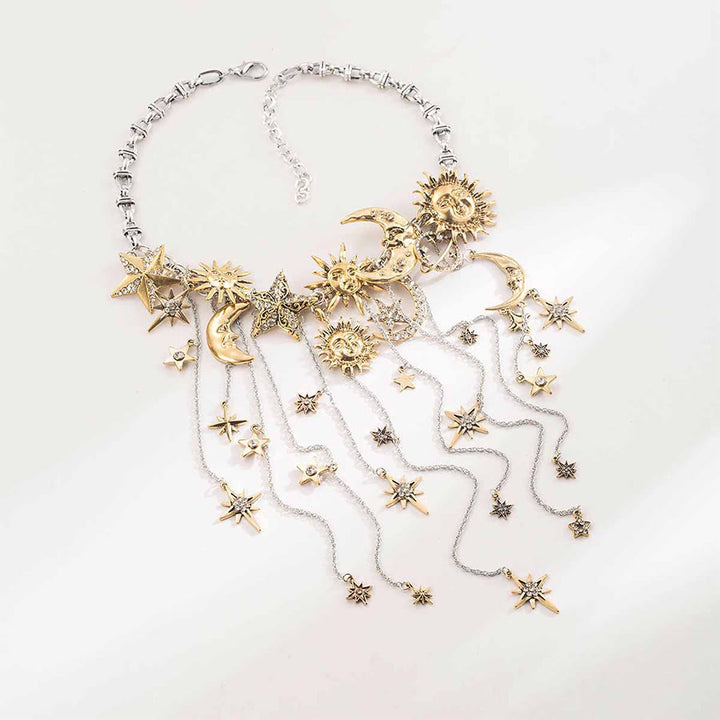 Olivenorma Boho Sun Face Celestial Star Moon Dangle Earrings - image 15
