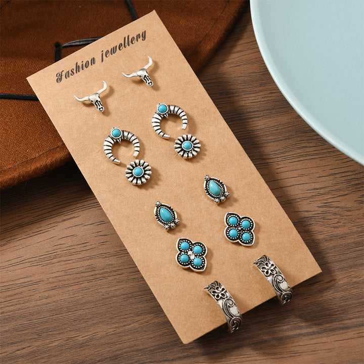 Olivenorma Bohemian Southwestern Multi-Motif Stackable Stud Earrings - image 19