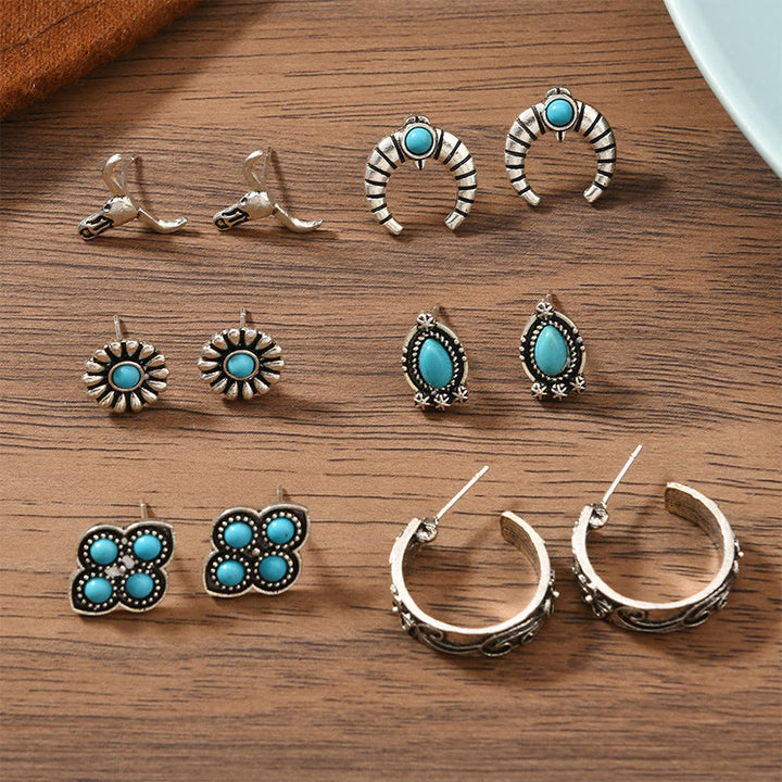 Olivenorma Bohemian Southwestern Multi-Motif Stackable Stud Earrings - image 20