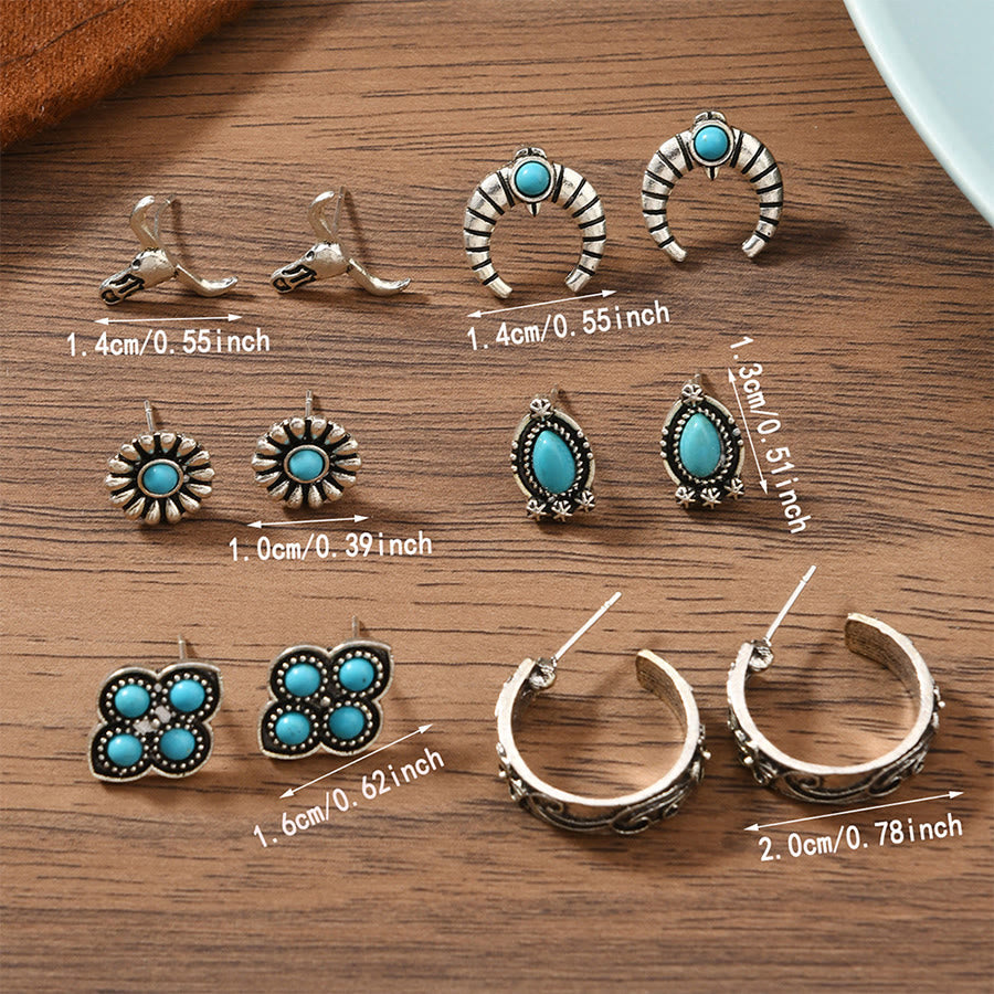 Olivenorma Bohemian Southwestern Multi-Motif Stackable Stud Earrings - image 21
