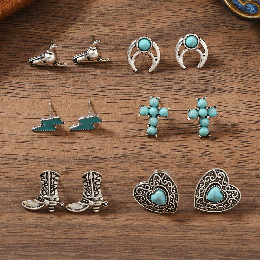 Olivenorma Bohemian Southwestern Multi-Motif Stackable Stud Earrings - image 24